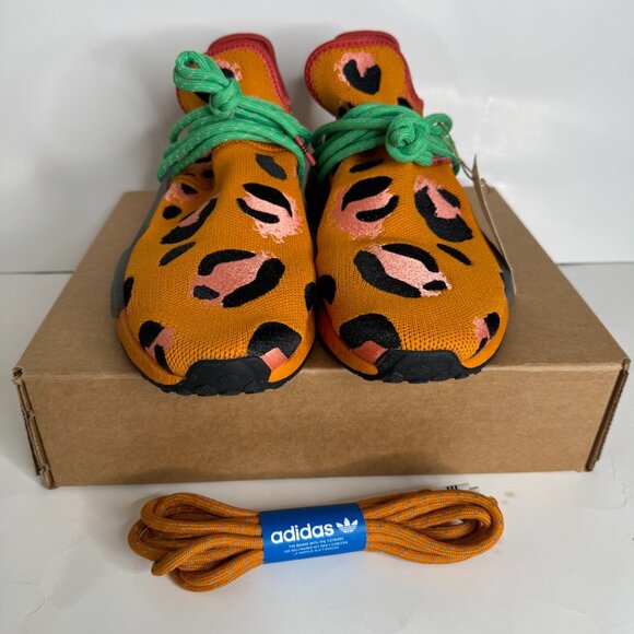NEW Adidas sneakers Hu NMD Pharrell Williams "Animal Print" Orange size 9.5 - Picture 3 of 6